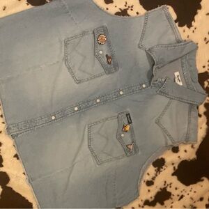 Trendy Denim Vest with Fun Patches